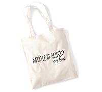 huuraa borsa per il trasporto Myrtle Beach my love Borsa regalo in tessuto naturale 10 litri cotone Myrtle Beach my love accessorio
