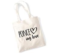huuraa borsa per il trasporto Ponce my love Borsa regalo in tessuto naturale 10 litri cotone Ponce my love accessorio