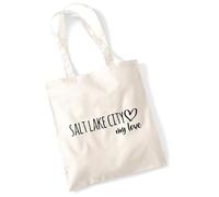 huuraa borsa per il trasporto Salt Lake City my love Borsa regalo in tessuto naturale 10 litri cotone Salt Lake City my love accessorio