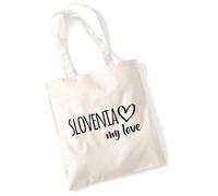huuraa borsa per il trasporto Slovenia my love Borsa regalo in tessuto naturale 10 litri cotone Slovenia my love accessorio