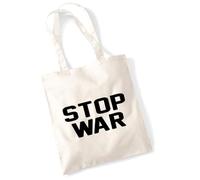 huuraa borsa per il trasporto Stop War Borsa regalo in tessuto naturale 10 litri cotone Stop War accessorio