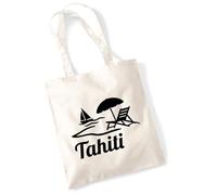 huuraa borsa per il trasporto Tahiti French-Polynesia Borsa regalo in tessuto naturale 10 litri cotone Tahiti French-Polynesia accessorio