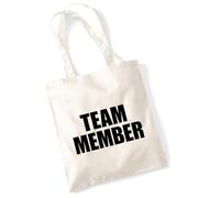 huuraa borsa per il trasporto Team Member Schriftzug Borsa regalo in tessuto naturale 10 litri cotone Team Member Schriftzug accessorio