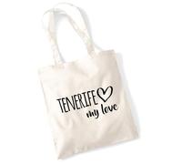 huuraa borsa per il trasporto Tenerife my love Borsa regalo in tessuto naturale 10 litri cotone Tenerife my love accessorio