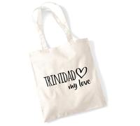 huuraa borsa per il trasporto Trinidad my love Borsa regalo in tessuto naturale 10 litri cotone Trinidad my love accessorio