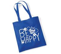 huuraa borse della spesa Be Happy Biene Borsa regalo Bright Royal in cotone da 10 litri Be Happy Biene souvenir