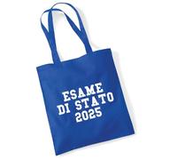 huuraa borse della spesa Esame di Stato 2025 Borsa regalo Bright Royal in cotone da 10 litri Esame di Stato 2025 souvenir