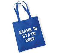 huuraa borse della spesa Esame di Stato 2027 Borsa regalo Bright Royal in cotone da 10 litri Esame di Stato 2027 souvenir