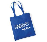 huuraa borse della spesa London my love Borsa regalo Bright Royal in cotone da 10 litri London my love souvenir