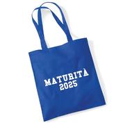 huuraa borse della spesa Maturità 2025 Borsa regalo Bright Royal in cotone da 10 litri Maturità 2025 souvenir