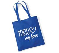 huuraa borse della spesa Porto my love Borsa regalo Bright Royal in cotone da 10 litri Porto my love souvenir