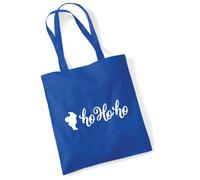 huuraa borse della spesa Santa Claus Ho Ho Ho Borsa regalo Bright Royal in cotone da 10 litri Santa Claus Ho Ho Ho souvenir