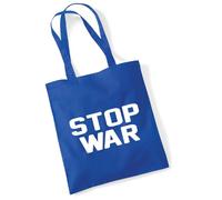 huuraa borse della spesa Stop War Borsa regalo Bright Royal in cotone da 10 litri Stop War souvenir