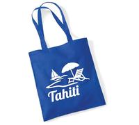 huuraa borse della spesa Tahiti French-Polynesia Borsa regalo Bright Royal in cotone da 10 litri Tahiti French-Polynesia souvenir