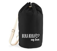 huuraa borsone Bora Bora my love Zaino regalo nero 20 litri cotone Bora Bora my love Presente