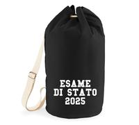 Huuraa borsone Esame di Stato 2025 Zaino Regalo Nero 20 litri Cotone Esame di Stato 2025 Presente