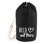 huuraa borsone Held mit Herz Zaino regalo nero 20 litri cotone Held mit Herz Presente