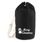 huuraa borsone Ho Ho Ho Santa Merry Christmas Zaino regalo nero 20 litri cotone Ho Ho Ho Santa Merry Christmas Presente