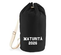 huuraa borsone Maturità 2026 Zaino regalo nero 20 litri cotone Maturità 2026 Presente