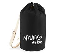 huuraa borsone Monaco my love Zaino regalo nero 20 litri cotone Monaco my love Presente