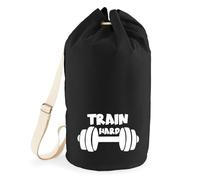 huuraa borsone Train hard Hantel Zaino regalo nero 20 litri cotone Train hard Hantel Presente