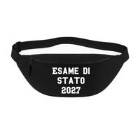 Huuraa marsupio Esame di Stato 2027 Borsa a tracolla Regalo nera 2,5 litri Esame di Stato 2027 Presente