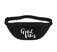 Huuraa marsupio Good Vibes Schriftzug Borsa a tracolla Regalo nera 2,5 litri Good Vibes Schriftzug Presente