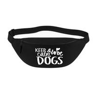 Huuraa marsupio Keep Calm and Love Dogs Borsa a tracolla Regalo nera 2,5 litri Keep Calm and Love Dogs Presente