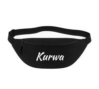 Huuraa marsupio Kurwa Polnisch Borsa a tracolla Regalo nera 2,5 litri Kurwa Polnisch Presente
