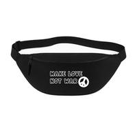 Huuraa marsupio Make Love Not War Borsa a tracolla Regalo nera 2,5 litri Make Love Not War Presente