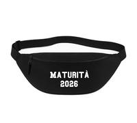 Huuraa marsupio Maturità 2026 Borsa a tracolla Regalo nera 2,5 litri Maturità 2026 Presente