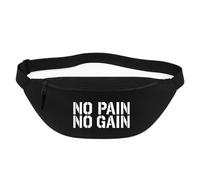Huuraa marsupio No Pain Gain Hantel Borsa a tracolla Regalo nera 2,5 litri No Pain Gain Hantel Presente