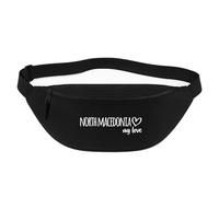 Huuraa marsupio North Macedonia my Love Borsa a tracolla Regalo nera 2,5 litri North Macedonia my Love Presente