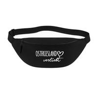 Huuraa marsupio Ostfriesland verliebt Borsa a tracolla Regalo nera 2,5 litri Ostfriesland verliebt Presente