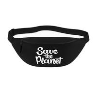 Huuraa marsupio Save The Planet Schriftzug Borsa a tracolla Regalo nera 2,5 litri Save The Planet Schriftzug Presente