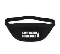 Huuraa marsupio Save Water Drink Beer Bierflasche Borsa a tracolla Regalo nera 2,5 litri Save Water Drink Beer Bierflasche Presente