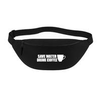 Huuraa marsupio Save Water Drink Coffee Kaffeetasse Borsa a tracolla Regalo nera 2,5 litri Save Water Drink Coffee Kaffeetasse Presente
