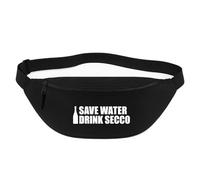 Huuraa marsupio Save Water Drink Secco Sektflasche Borsa a tracolla Regalo nera 2,5 litri Save Water Drink Secco Sektflasche Presente