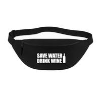 Huuraa marsupio Save Water Drink Wine Weinflasche Borsa a tracolla Regalo nera 2,5 litri Save Water Drink Wine Weinflasche Presente