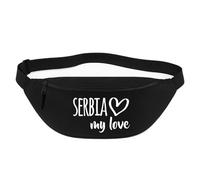 Huuraa marsupio Serbia my Love Borsa a tracolla Regalo nera 2,5 litri Serbia my Love Presente