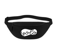 Huuraa marsupio Yolo You Only Live Once Borsa a tracolla Regalo nera 2,5 litri Yolo You Only Live Once Presente