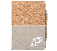 huuraa quaderno Corfu Diario regalo con copertina in sughero 80 fogli Din A5 incl. Penna a sfera Corfu Presente