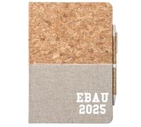 huuraa quaderno EBAU 2025 Diario regalo con copertina in sughero 80 fogli Din A5 incl. Penna a sfera EBAU 2025 Presente