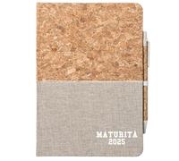 huuraa quaderno Maturità 2025 Diario regalo con copertina in sughero 80 fogli Din A5 incl. Penna a sfera Maturità 2025 Presente