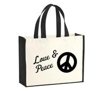 huuraa sacco di juta Amor y Paz Borsa per la spesa Gift Shopper nera 21 litri juta e cotone Amor y Paz idea regalo