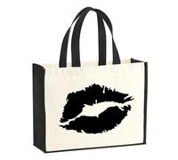 huuraa sacco di juta Boca que besa Borsa per la spesa Gift Shopper nera 21 litri juta e cotone Boca que besa idea regalo