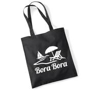 huuraa sacco di juta Bora Bora French-Polynesia Borsa regalo nera 10 litri cotone Bora Bora French-Polynesia Presente