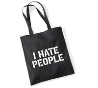 huuraa sacco di juta I HATE PEOPLE Borsa regalo nera 10 litri cotone I HATE PEOPLE Presente