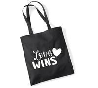 huuraa sacco di juta Love wins Herz Borsa regalo nera 10 litri cotone Love wins Herz Presente