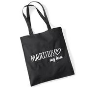huuraa sacco di juta Mauritius my love Borsa regalo nera 10 litri cotone Mauritius my love Presente